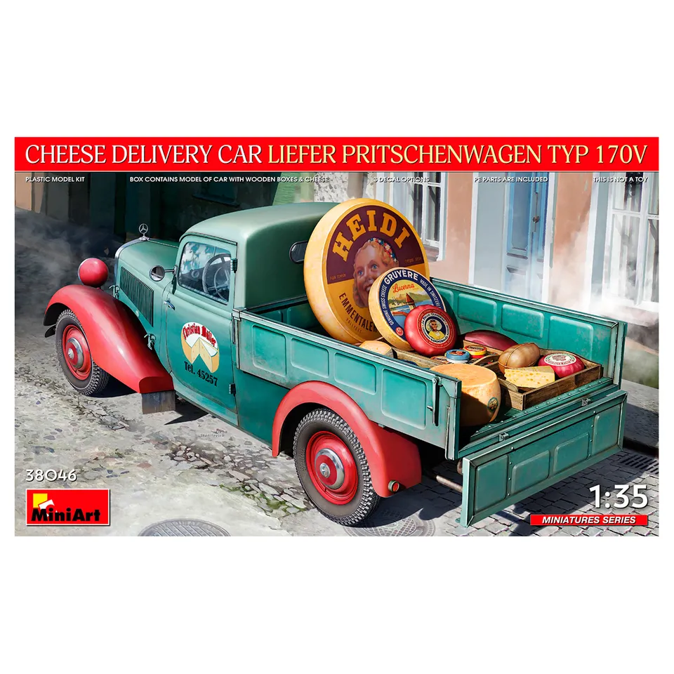 ak-interactive-1-35-cheese-delivery-car-liefer-pritschenwagen-typ-170v-kit-model image 1