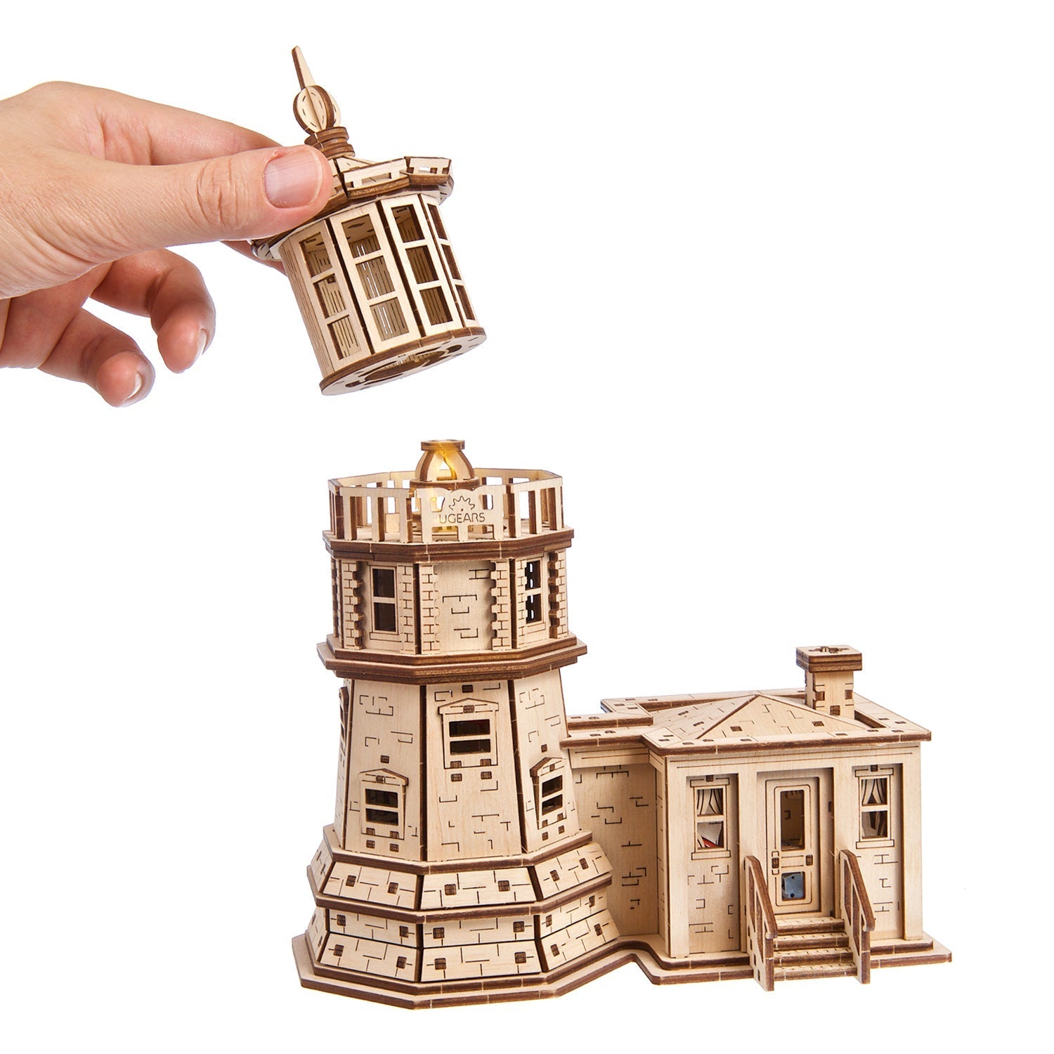 ugears-split-rock-lighthouse-kit-modellismo-meccanico-in-legno image 4