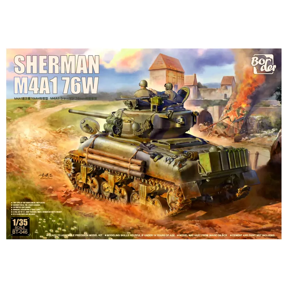 ak-interactive-sherman-m4a1-76w-kit-modellismo-carro-armato-scala-1-35 image 1
