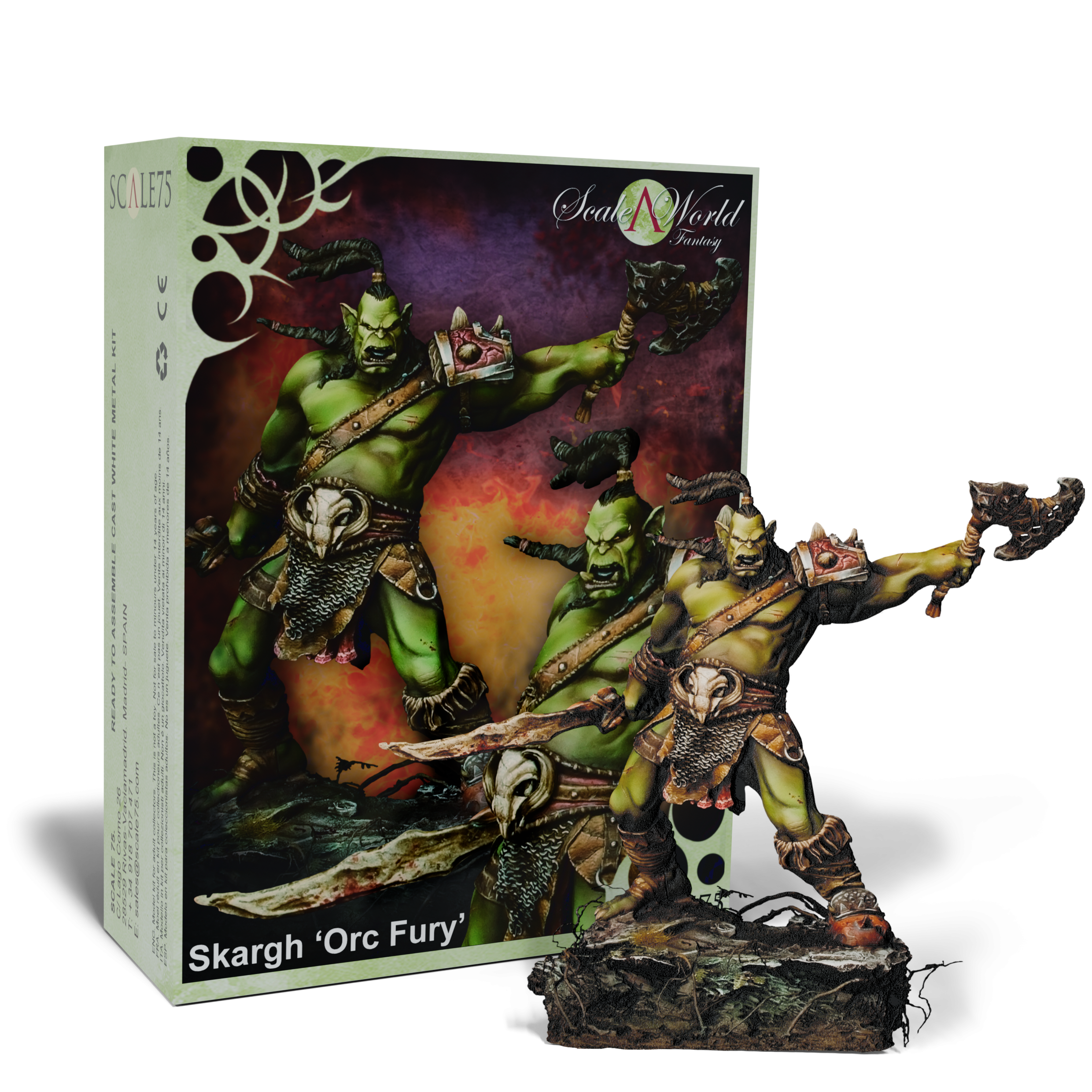 scale75-pack-orcs-and-goblins-shargh-orc-fury-set-pitture-sse-016-miniatura-scf- image 3