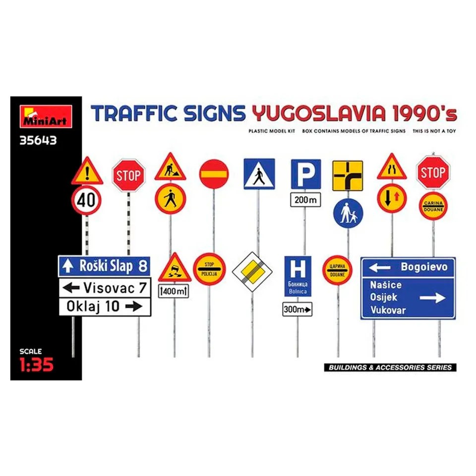 ak-interactive-1-35-traffic-signs-yugoslavia-1990s-set-segnali-stradali-in-scala image 1