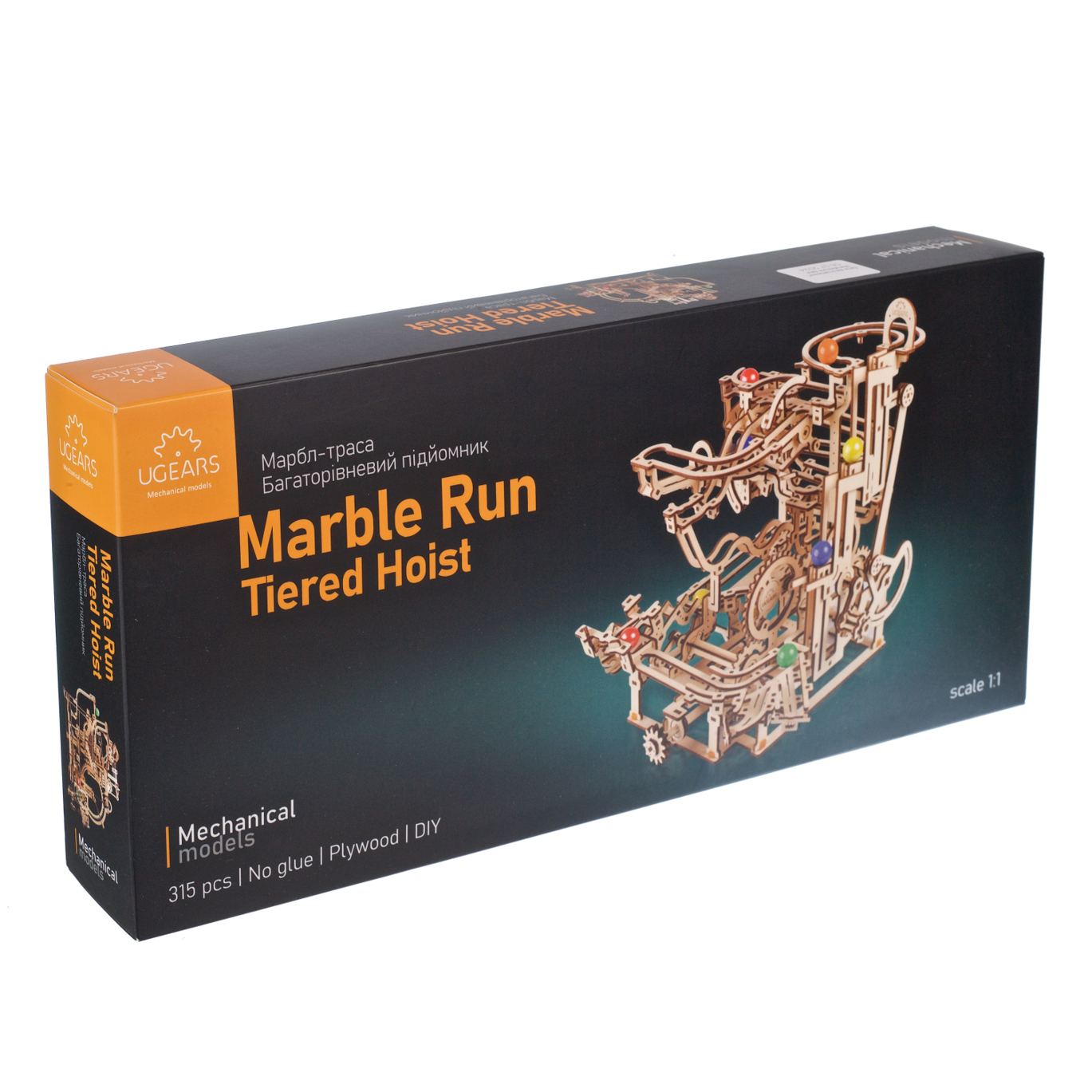 ugears-marble-run-tiered-hoist-percorso-biglie-in-legno-con-montacarichi-a-manov image 5