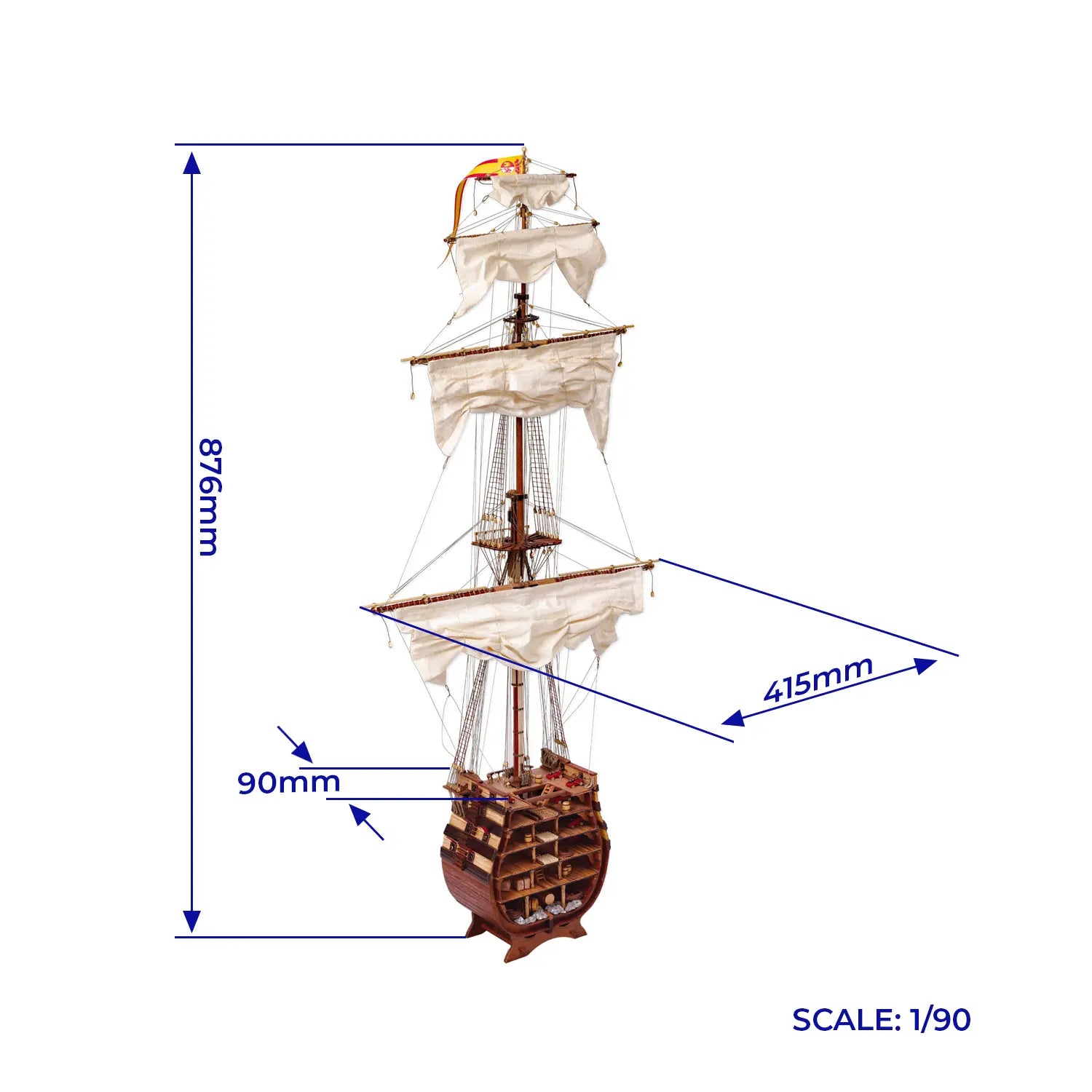 occre-sezione-sant-sima-trinidad-albero-maestro-kit-modellismo-navale image 3