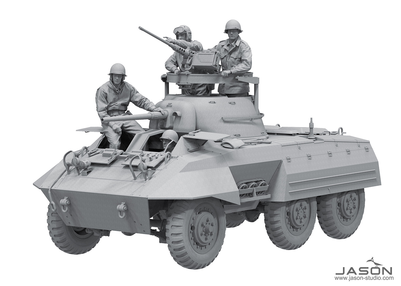 ak-interactive-1-16-u-s-m8-greyhound-crew-set-4-figurine-da-costruire-e-dipinger image 7