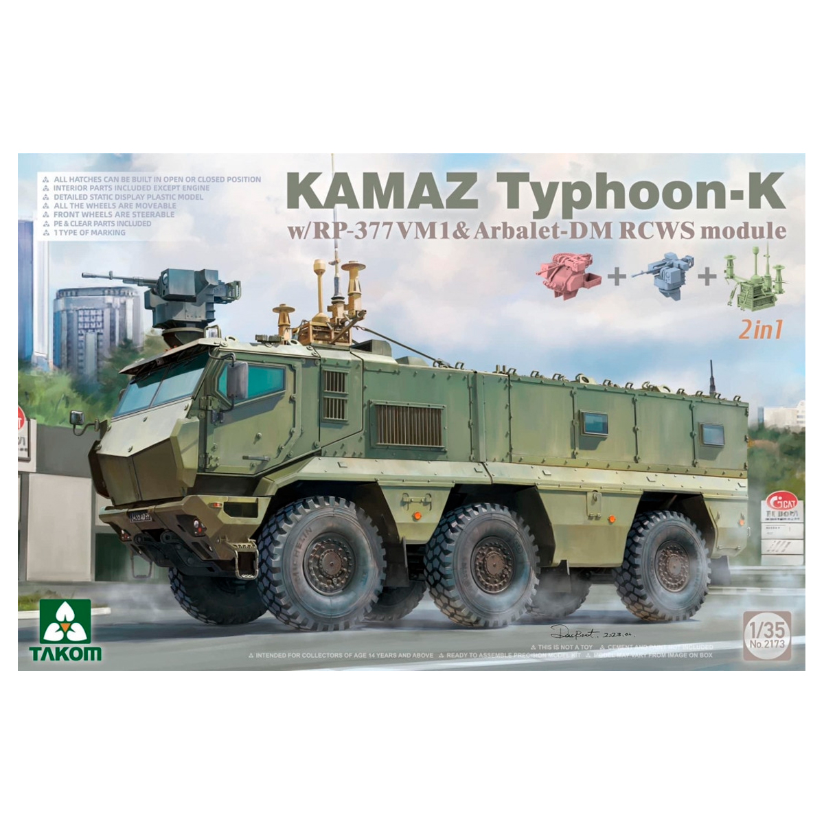 ak-interactive-1-35-kamaz-typhoon-k-con-rp-377vm1-e-modulo-rcws-arbalet-dm-kit-m image 1
