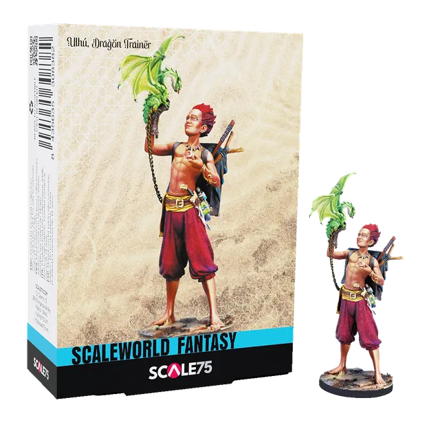 scale75-ulh-dragon-trainer-miniatura-1-24-in-resina-con-catena-in-ottone image 1
