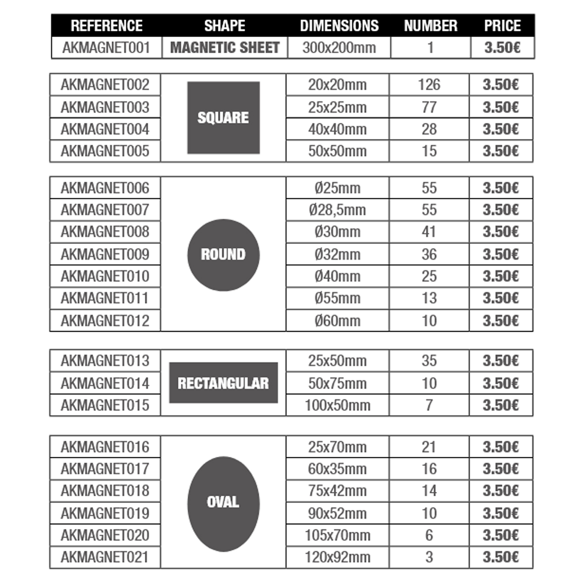 ak-interactive-imanes-rectangulares-para-peanas-25x50-mm-35-unidades-magneti-per image 2