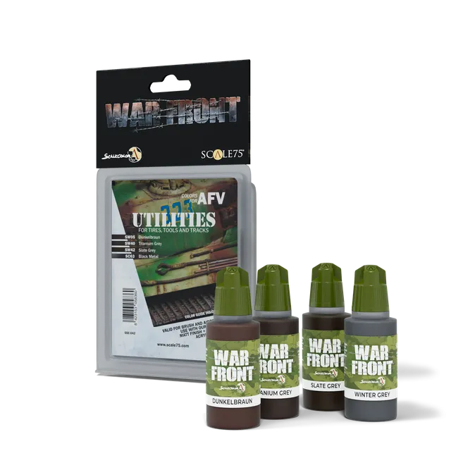 scale75-colors-for-afv-utilities-warfront-set-4-colori-cingoli-gomme-e-attrezzi image 1