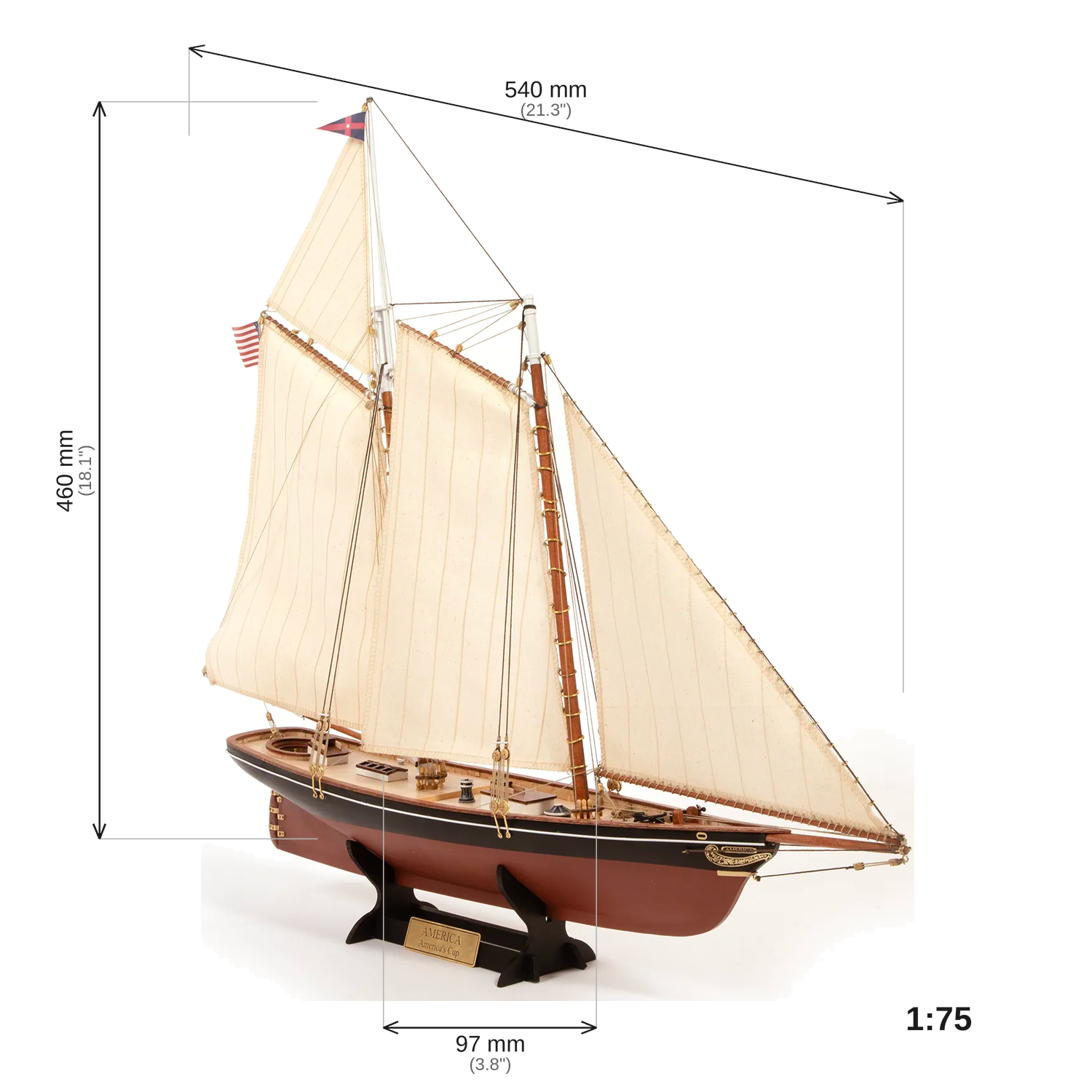 occre-yacht-america-1851-coppa-america-kit-modellismo-navale-1-75 image 3