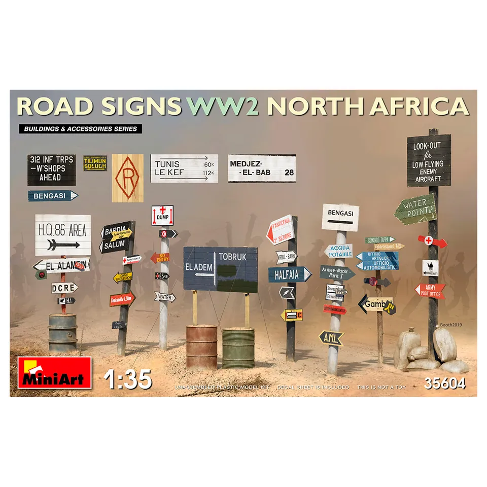 ak-interactive-1-35-segnali-stradali-ww2-nord-africa-set-accessori-da-costruire- image 1