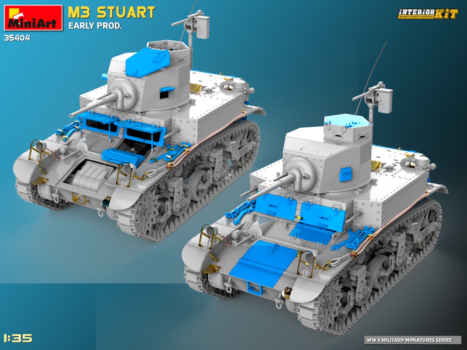 ak-interactive-1-35-m3-stuart-early-prod-interior-kit-kit-modellismo image 6