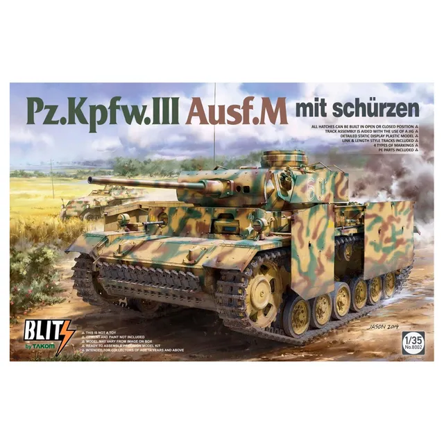 ak-interactive-pz-kpfw-iii-ausf-m-mit-sch-rzen-blitz-1-35-kit-carro-modellismo image 1