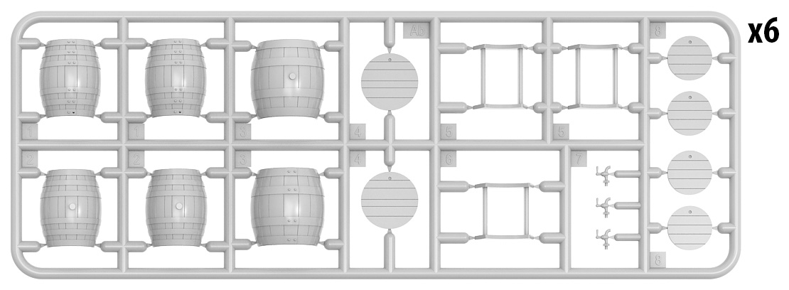 ak-interactive-1-35-wooden-barrels-barili-in-legno-per-modellismo-scala-1-35 image 2