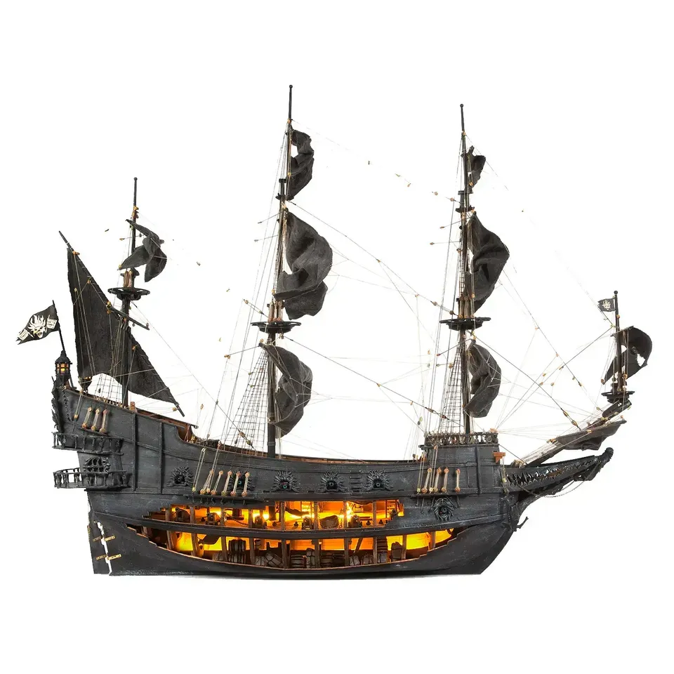occre-l-olandese-volante-kit-modellino-nave-500-pezzi-con-vele-e-base image 1