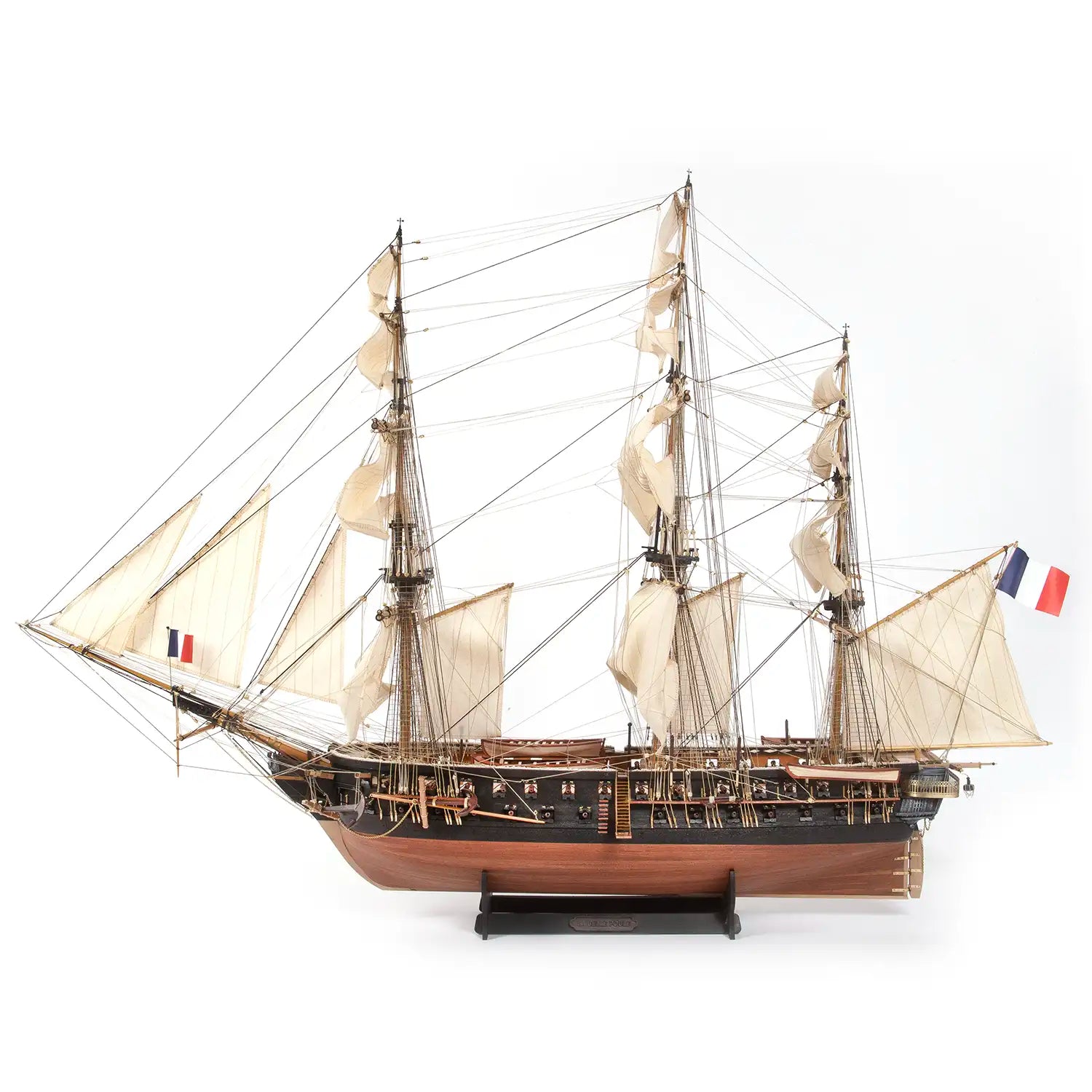 occre-belle-poule-nave-kit-modellismo-navale-in-legno-con-vele-e-supporto image 1