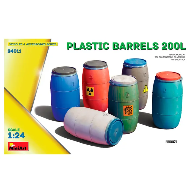 ak-interactive-1-24-plastic-barrels-200l-set-di-fusti-in-plastica-per-modellismo image 1