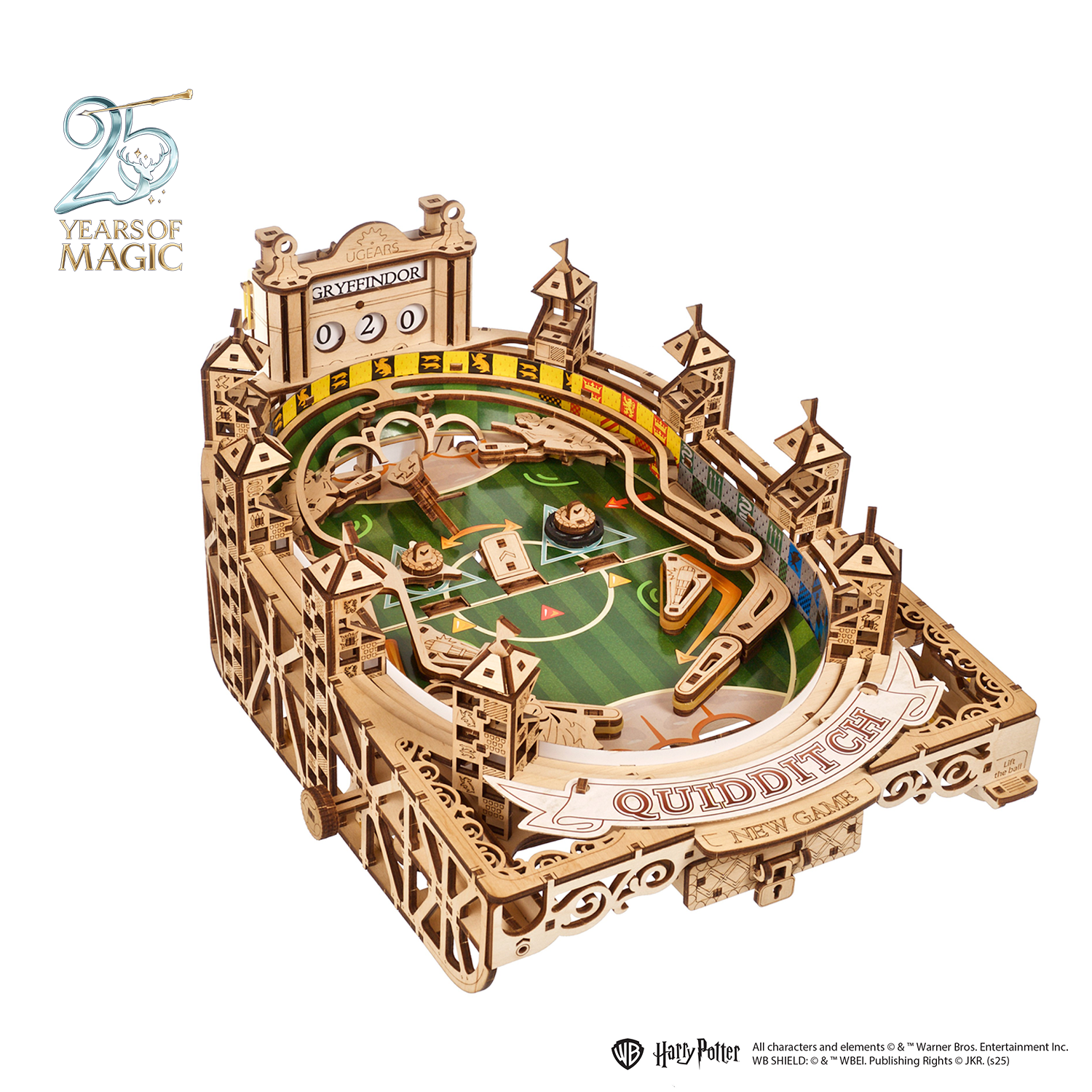 ugears-quidditch-pinball-harry-potter-gioco-flippeur-meccanico-in-legno image 1
