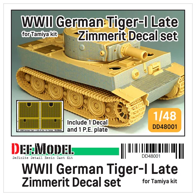 ak-interactive-wwii-tiger-1-mid-late-zimmerit-decal-set-con-grill-pe-per-1-48-ta image 1
