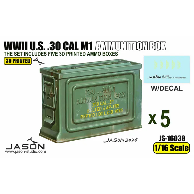 ak-interactive-1-16-scale-wwii-u-s-30-cal-m1-ammunition-box image 1