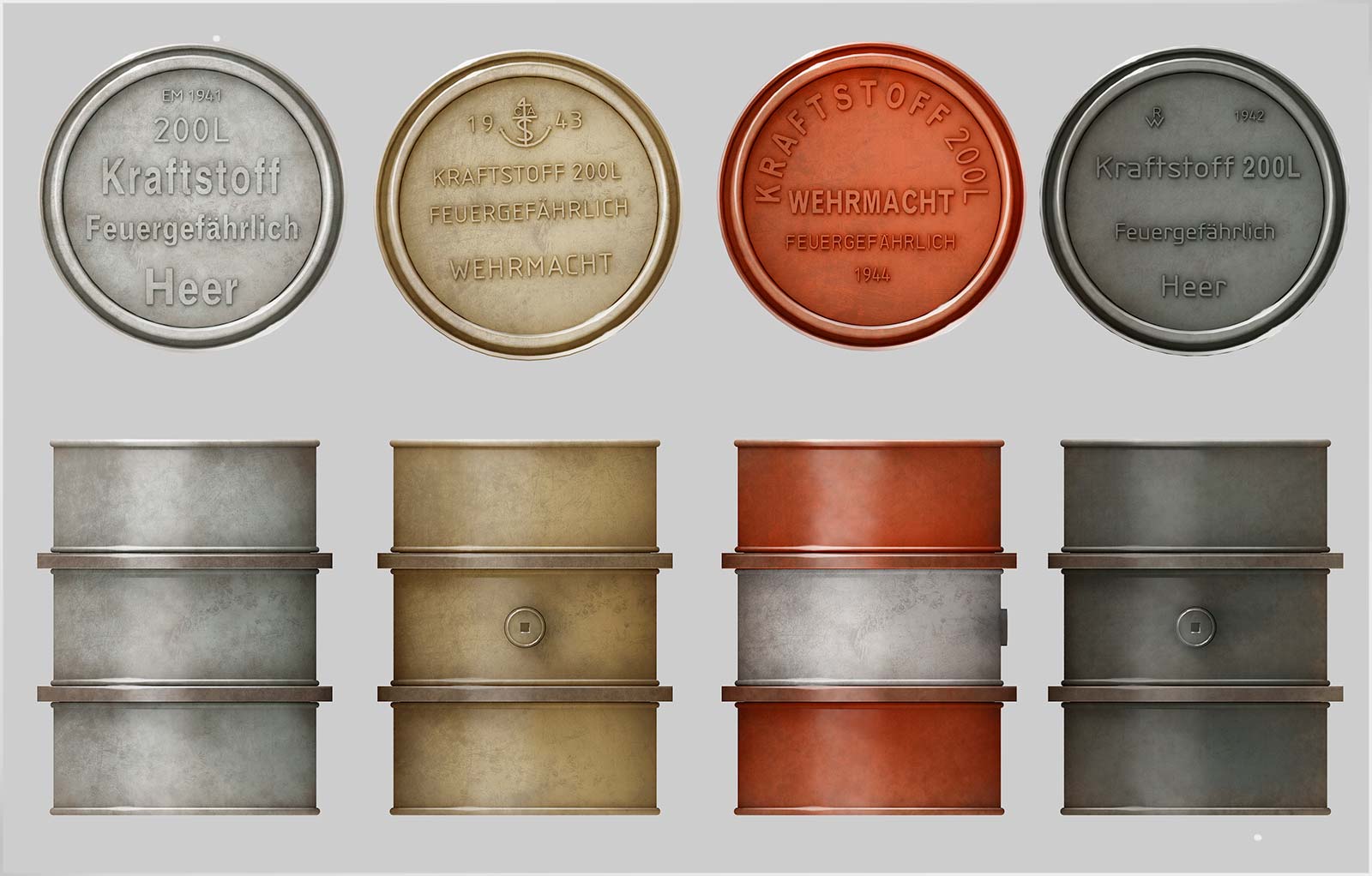 ak-interactive-1-35-german-200l-fuel-drum-set-ww2-set-fusti-carburante-tedeschi image 4