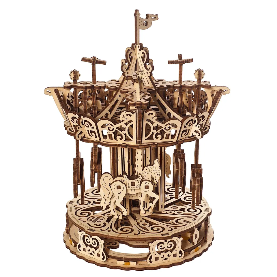 ugears-carousel-kit-modellismo-in-legno-meccanico image 1