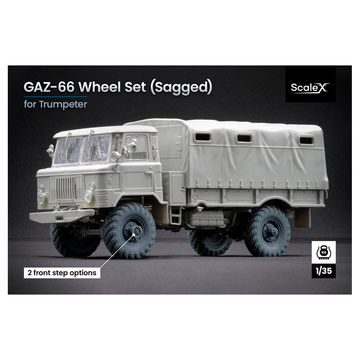 ak-interactive-gaz-66-weighted-wheel-set-scala-1-35-set-ruote-zavorrate-per-mode image 1