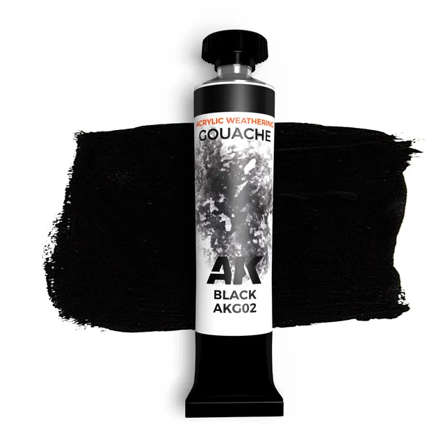 ak-interactive-black-ak-gouache-colore-gouache-nero-per-modellismo image 1