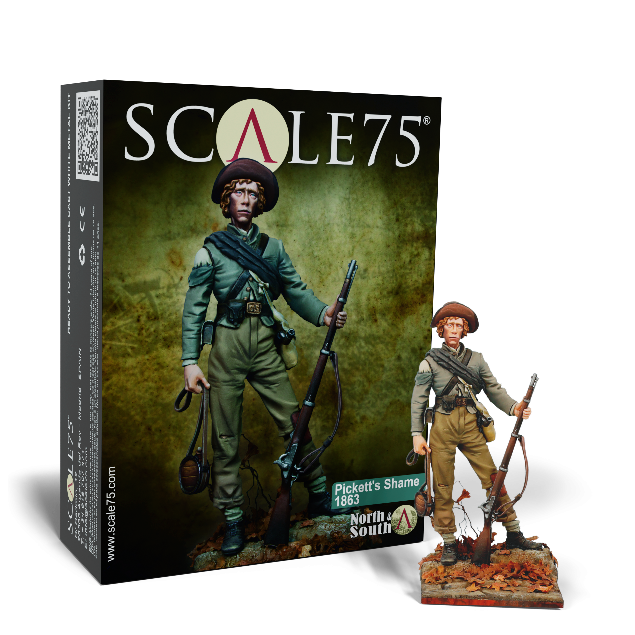 scale75-platinum-picketts-shame-1863-figura-metallo-bianco-75-mm image 1