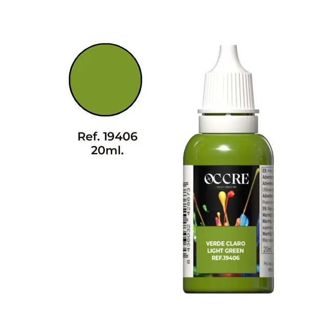 occre-vernice-acrilica-verde-chiaro-20-ml-colore-all-acqua-per-modellismo image 1