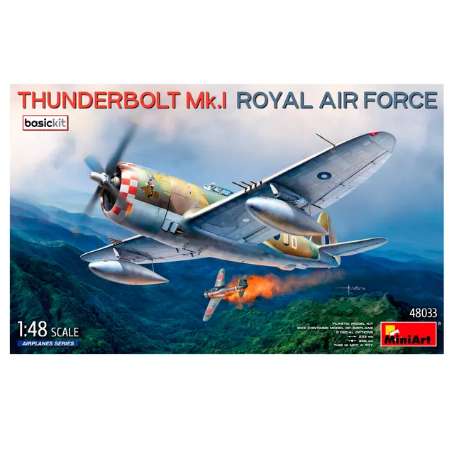 kit-modellismo-aereo-thunderbolt-mk-i-royal-air-force-scala-1-48-basic-kit-ak-in image 1
