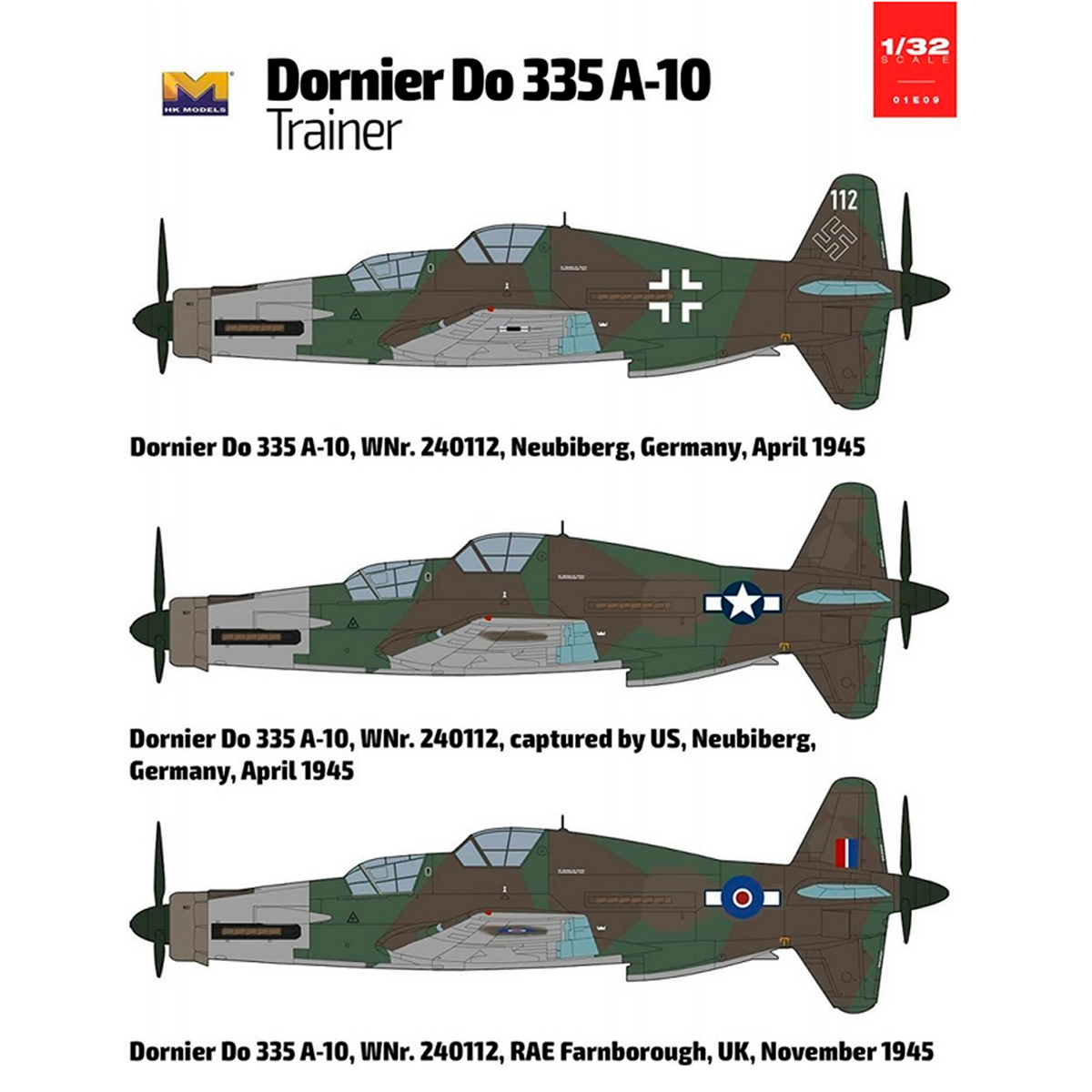 ak-interactive-1-32-dornier-do-335-a-10-trainer-kit-aereo-da-costruire-e-dipinge image 2