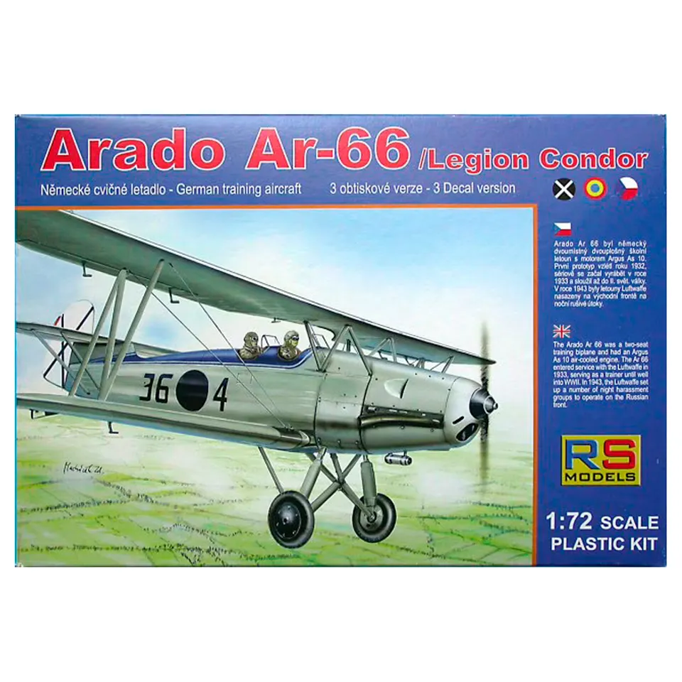 ak-interactive-arado-ar-66-legion-condor-1-72-kit-modellismo-aereo-scala-1-72 image 1