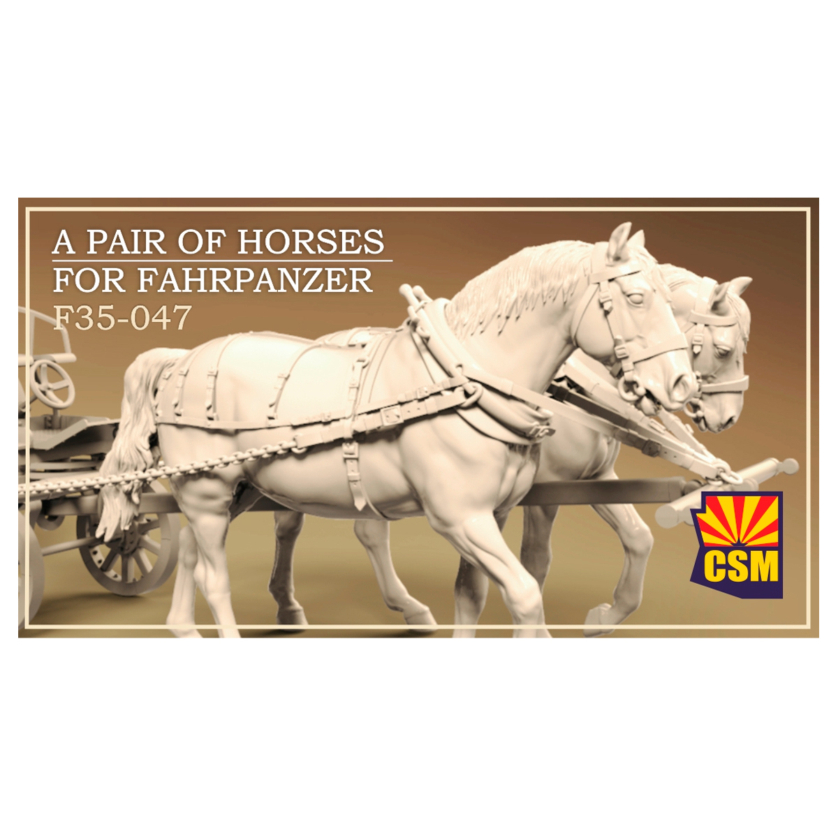 ak-interactive-a-pair-of-horses-for-fahrpanzer-1-35-set-di-2-cavalli-per-modelli image 1