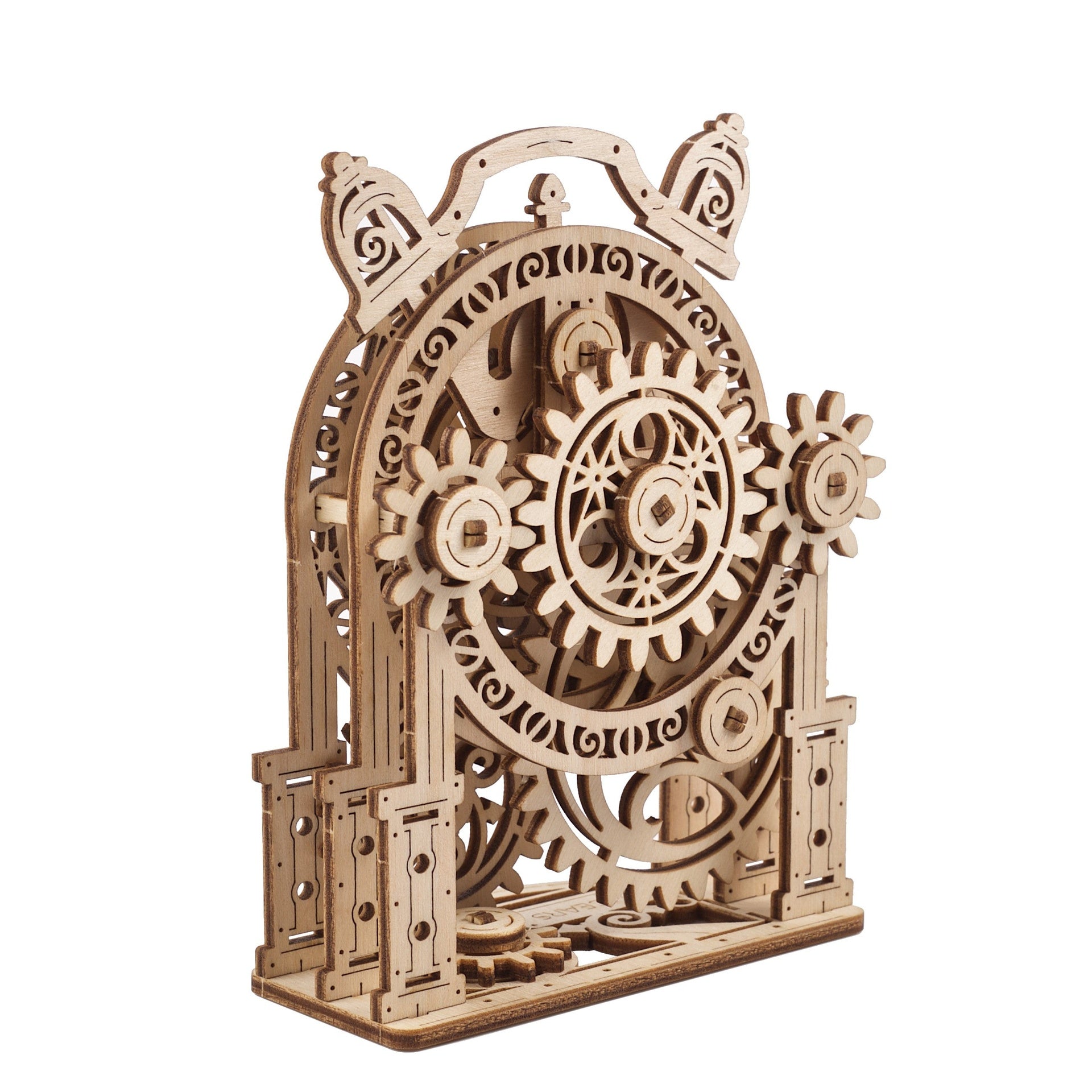 ugears-vintage-alarm-clock-orologio-sveglia-vintage-in-legno-3d-con-meccanismo-a image 2