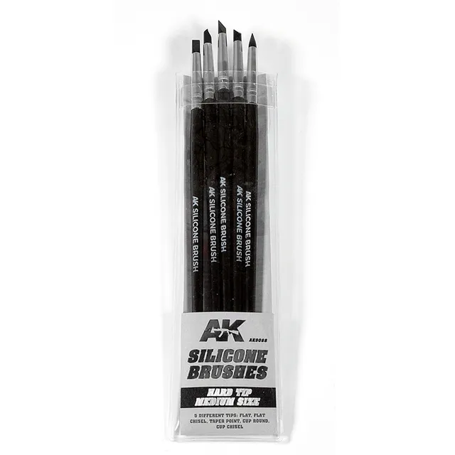 ak-interactive-medium-silicone-brushes-hard-tip-set-di-5-pencil-in-silicone-per- image 1