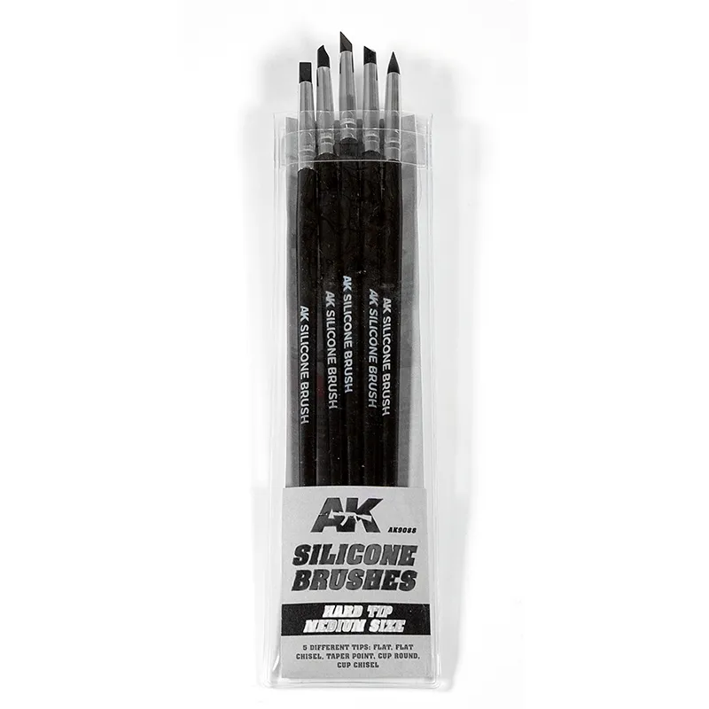 ak-interactive-medium-silicone-brushes-hard-tip-set-di-5-pencil-in-silicone-per- image 1