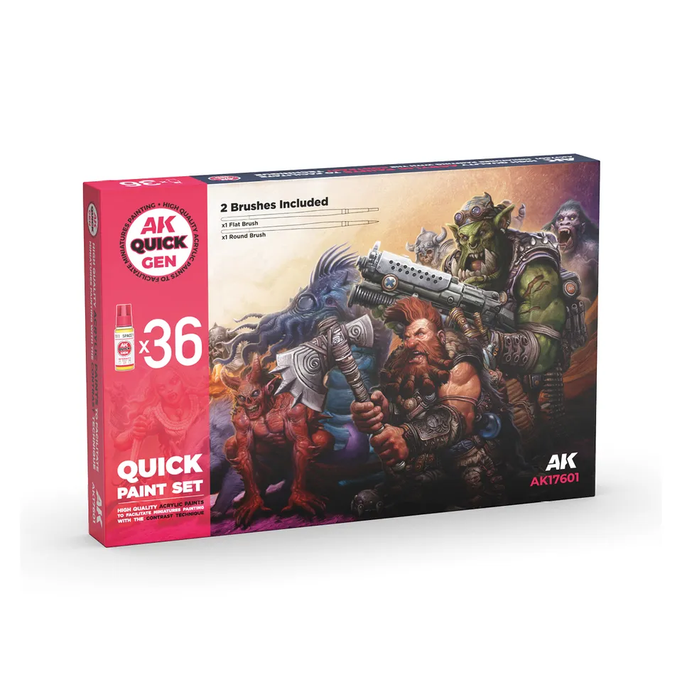 ak-interactive-quick-paint-set-36-quick-gen-colors-2-pennelli-gratis image 1
