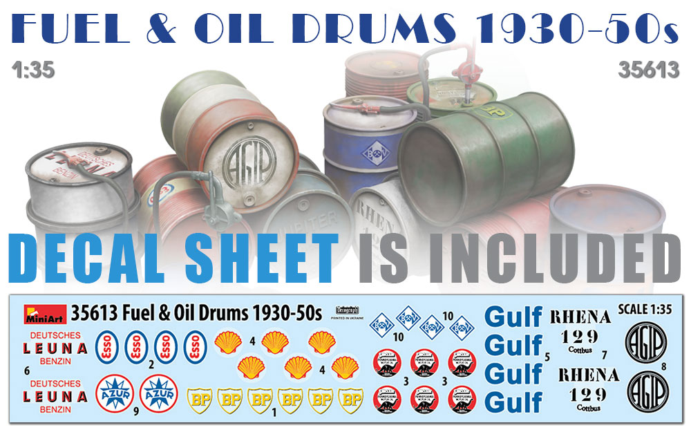 ak-interactive-1-35-fuel-oil-drums-1930-50s-kit-modellismo image 2