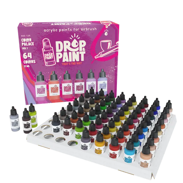 scale75-color-palace-vol-1-set-colori-drop-paint-per-aerografo-con-vassoio-legno image 1