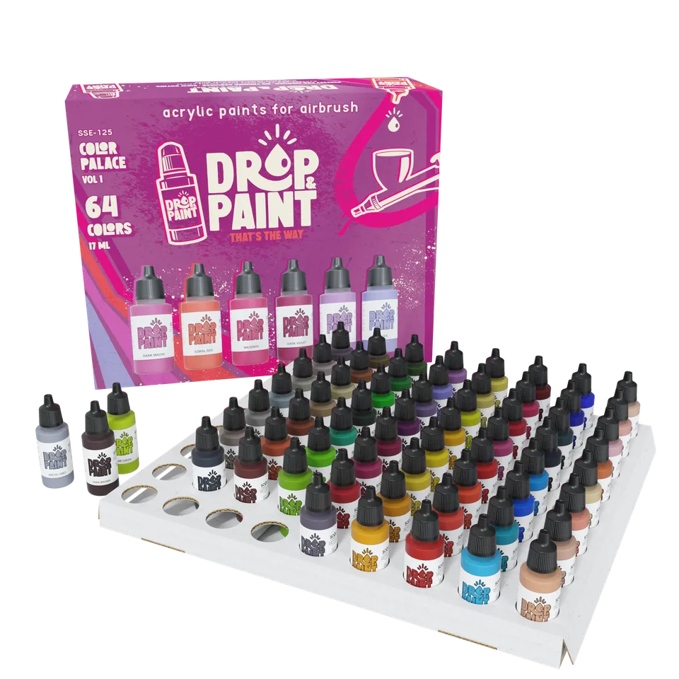 scale75-color-palace-vol-1-set-colori-drop-paint-per-aerografo-con-vassoio-legno image 1
