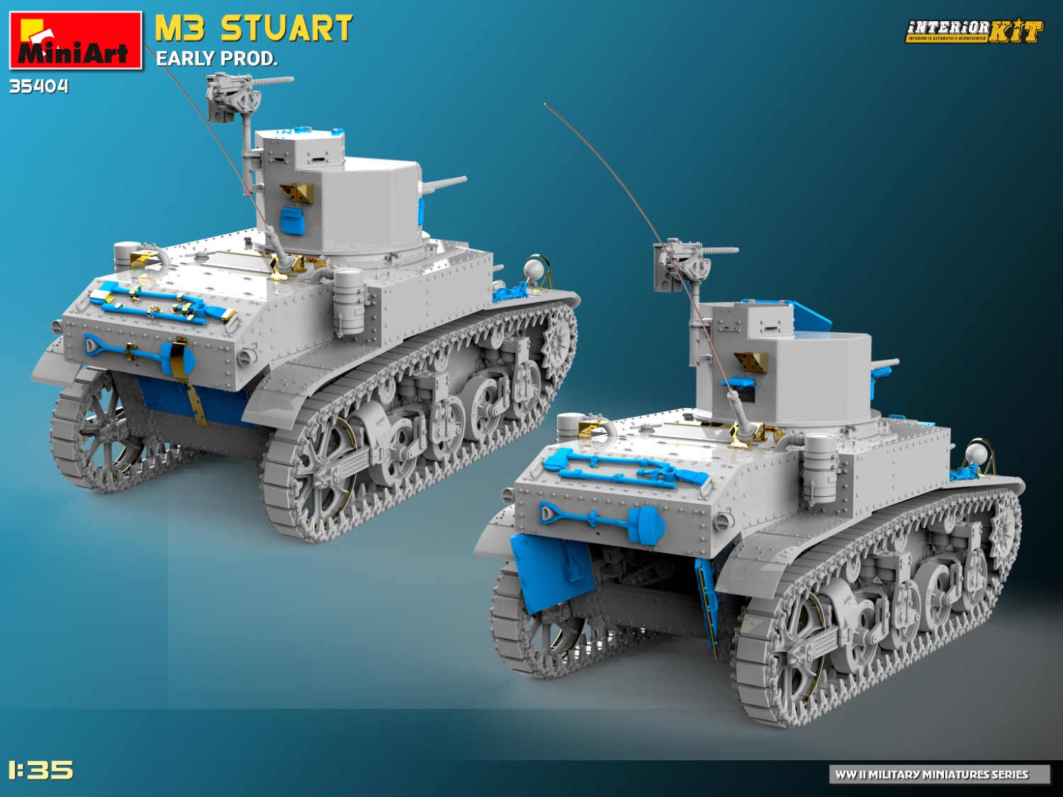 ak-interactive-1-35-m3-stuart-early-prod-interior-kit-kit-modellismo image 7