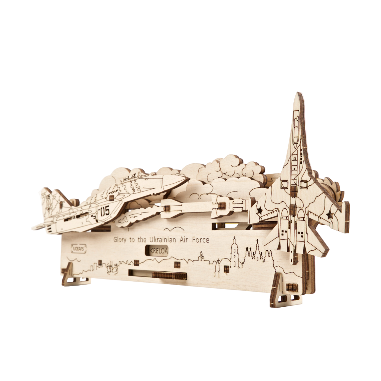 ugears-the-ghost-of-kyiv-attacks-mini-modello-legno-3d image 2