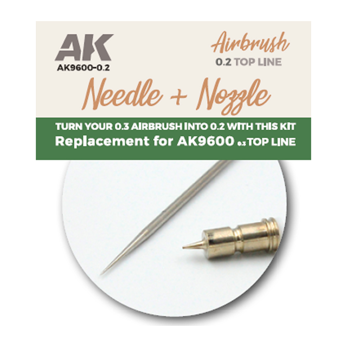 ak-interactive-ak9600-ago-e-ugello-0-2-mm-per-aerografo-ricambio-precisione image 1