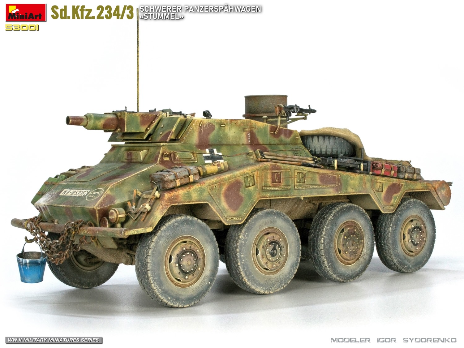 ak-interactive-1-35-sd-kfz-234-3-schwerer-panzersp-hwagen-stummel-kit-di-modelli image 5