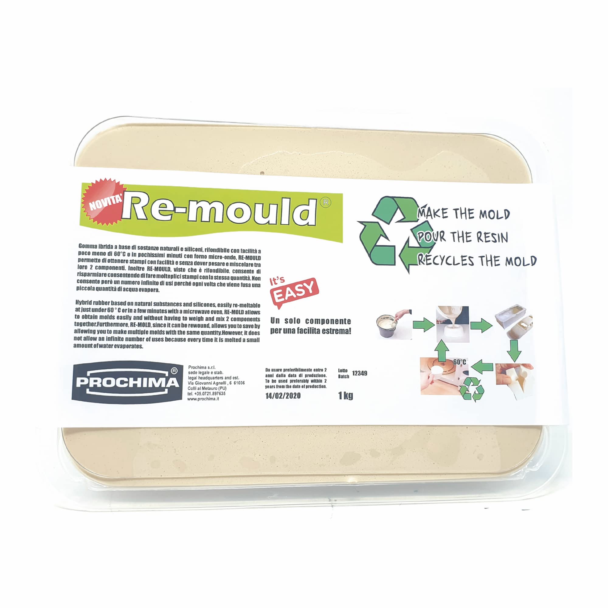 prochima-re-mould-gr620g800-gomma-riutilizzabile-per-stampi-800-gr-bianca image 1