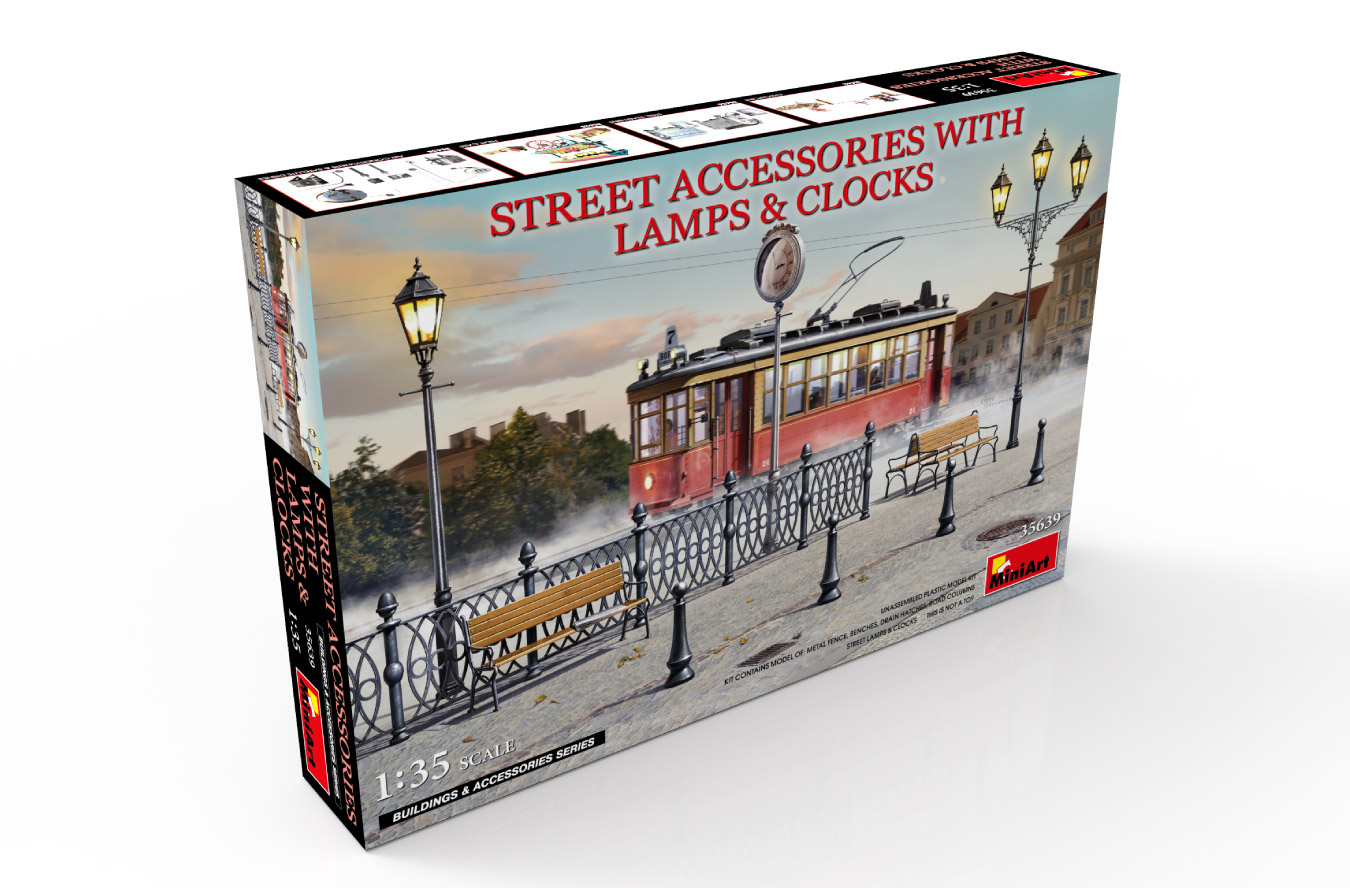 ak-interactive-1-35-street-accessories-with-lamps-clocks-set-di-accessori-per-di image 2