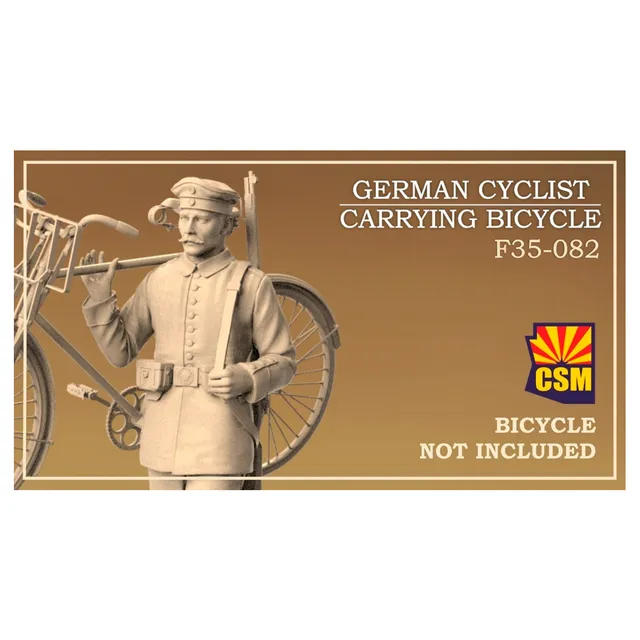 ak-interactive-1-35-german-cyclist-carrying-bicycle-figura-con-bicicletta image 1