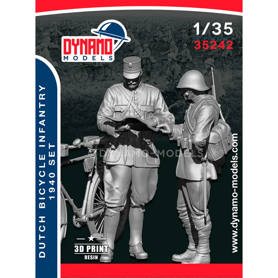 ak-interactive-set-fanteria-olandese-in-bicicletta-1940-con-biciclette-scala-1-3 image 1