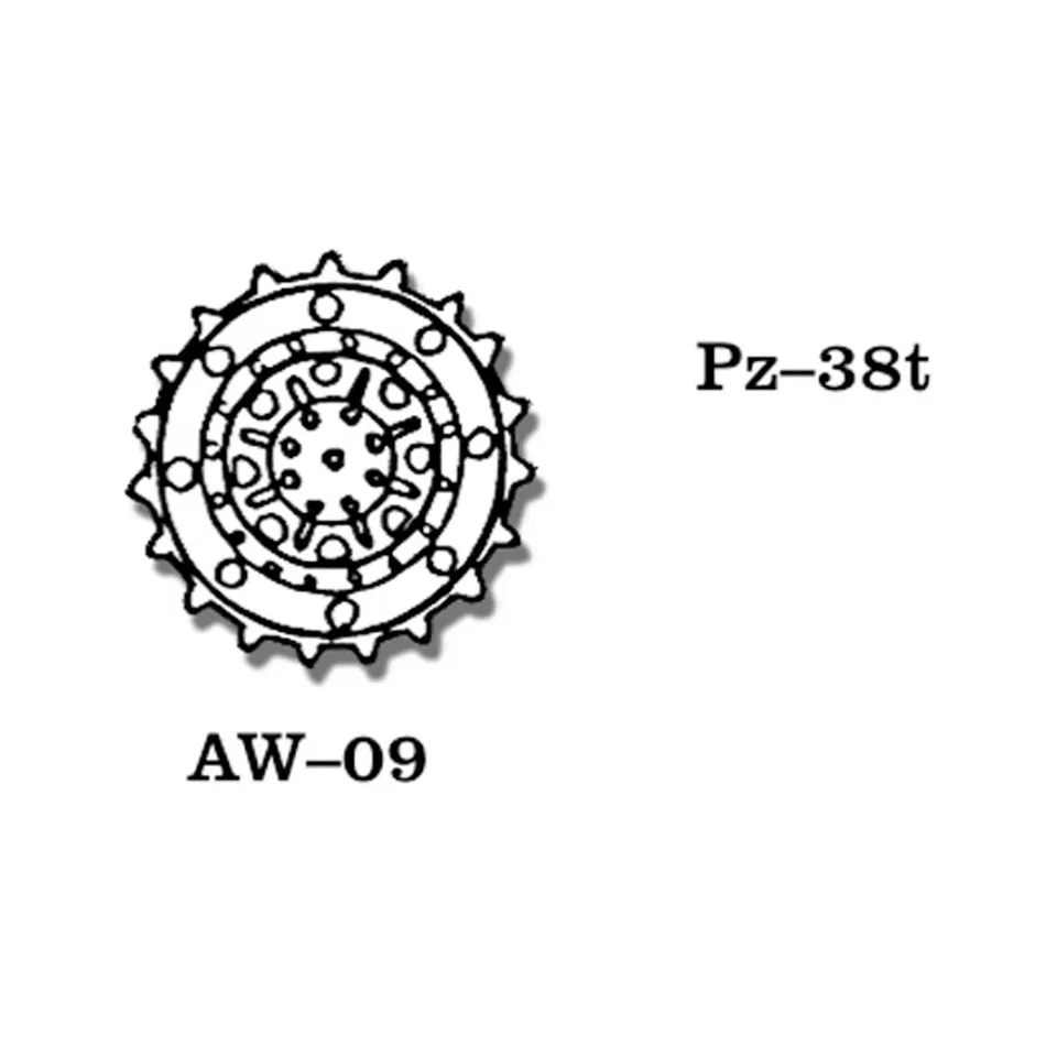 ak-interactive-1-35-metal-wheels-pz-38t-ruote-metalliche-per-modellismo image 1