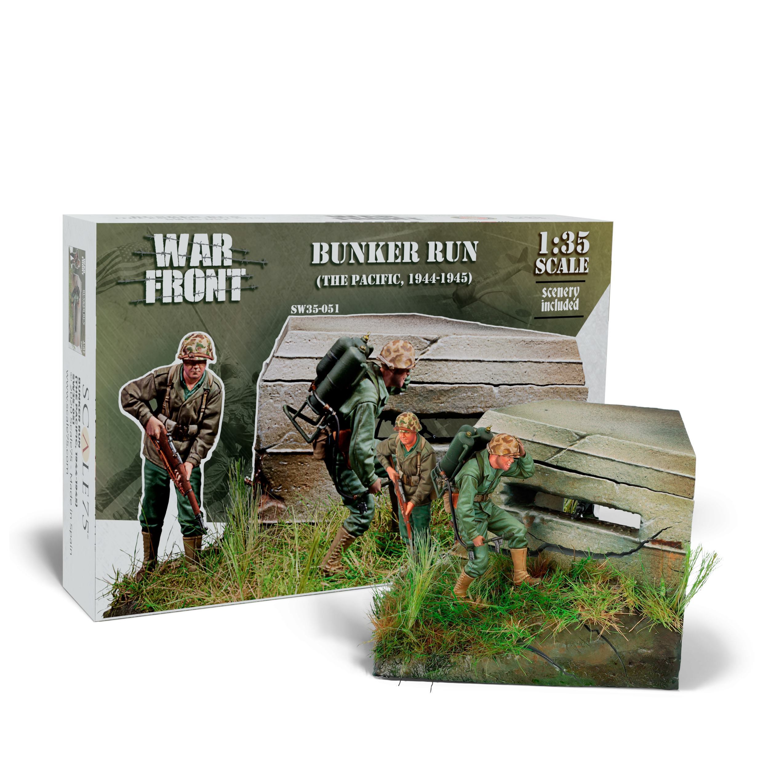 scale75-warfront-bunker-run-the-pacific-1944-1945-figura-resina-1-35 image 1